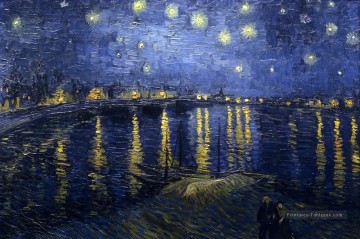  nuit Tableaux - La Nuit étoilée 2 Vincent van Gogh paysages Rivières